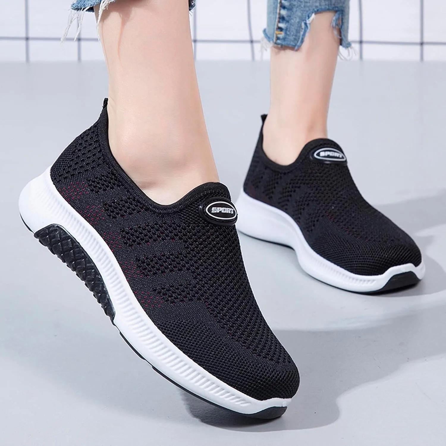 Black Slip Ons Women Sneakers Tenis OrtopéDicos De Mujer Womens Shoes Casual Fall Arch Support Womens Trail Running Shoes Arch Support Women's Black Slip On Tennis Shoes