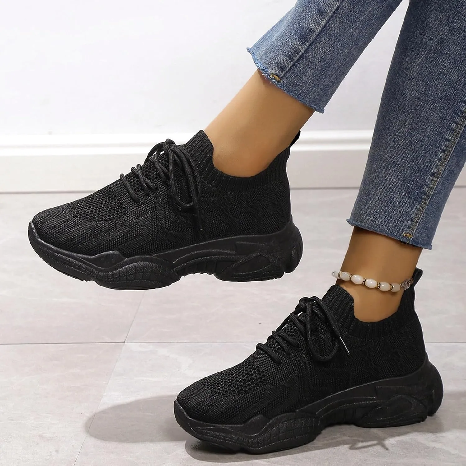 Black Sneakers for Women Workout Zapatos Para Correr De Mujer Trendy Walking Shoes for Women 2023 Fall Plantar Fasciitis Shoes Women Work Office Zapatos Para Entrenar De Mujer Gym