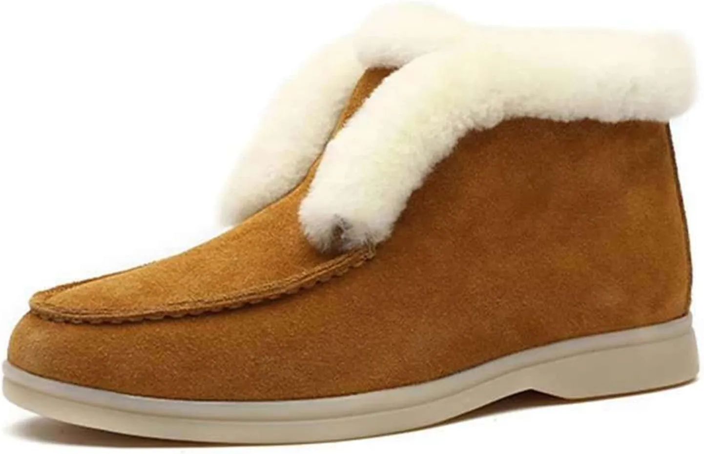 Boots For Women 2024 Ankle Booties Casual Slip-on Warm Loafers Shoes Faux Fur-Lined Comfortable Winter Snow Boots
