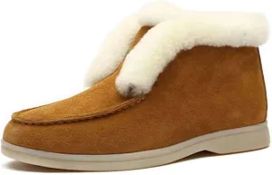 Boots For Women 2024 Ankle Booties Casual Slip-on Warm Loafers Shoes Faux Fur-Lined Comfortable Winter Snow Boots
