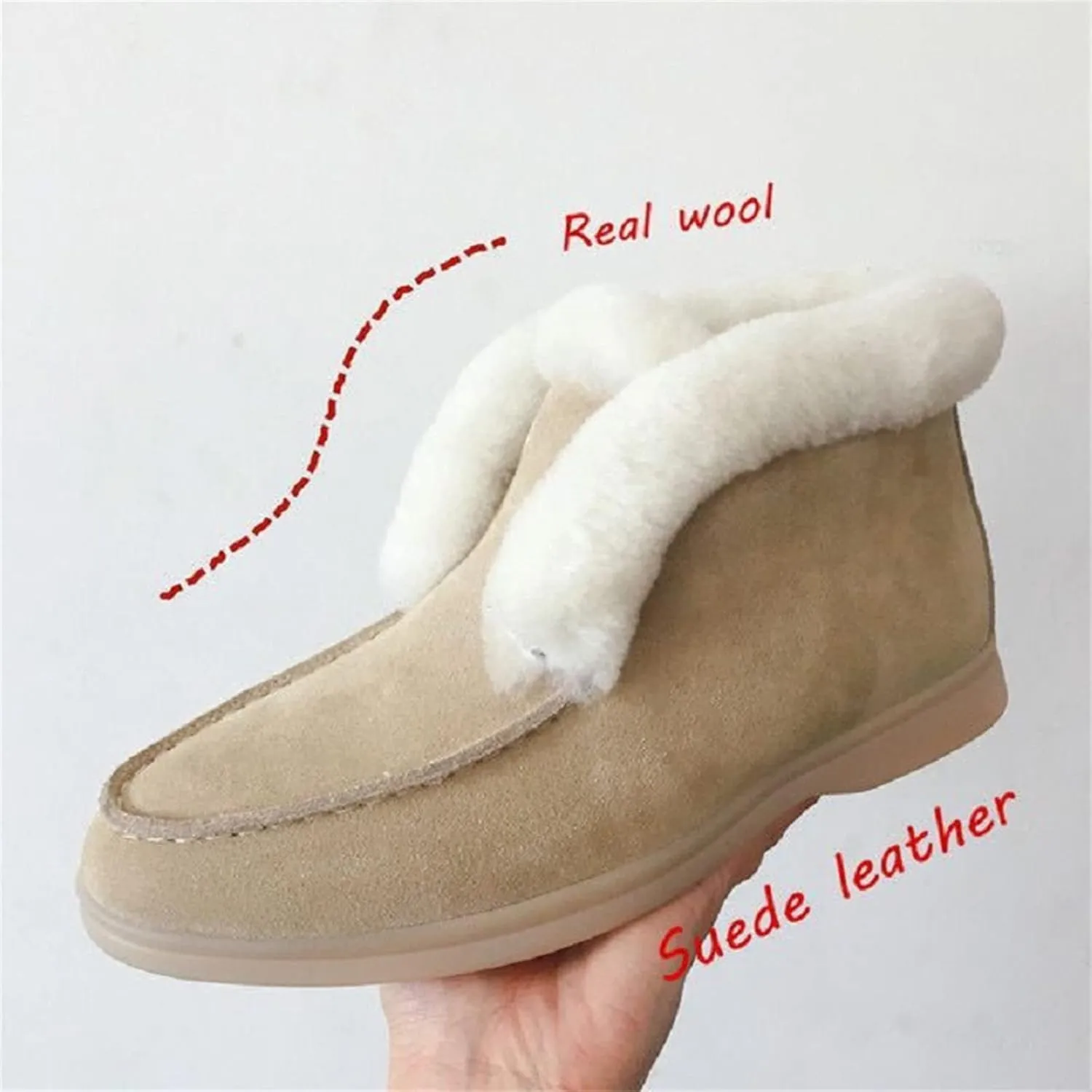 Boots For Women Ankle Booties Winter Snow Boots Warm Comfortable Slip On Outdoor Fur Lined Thickening Loafers Shoes