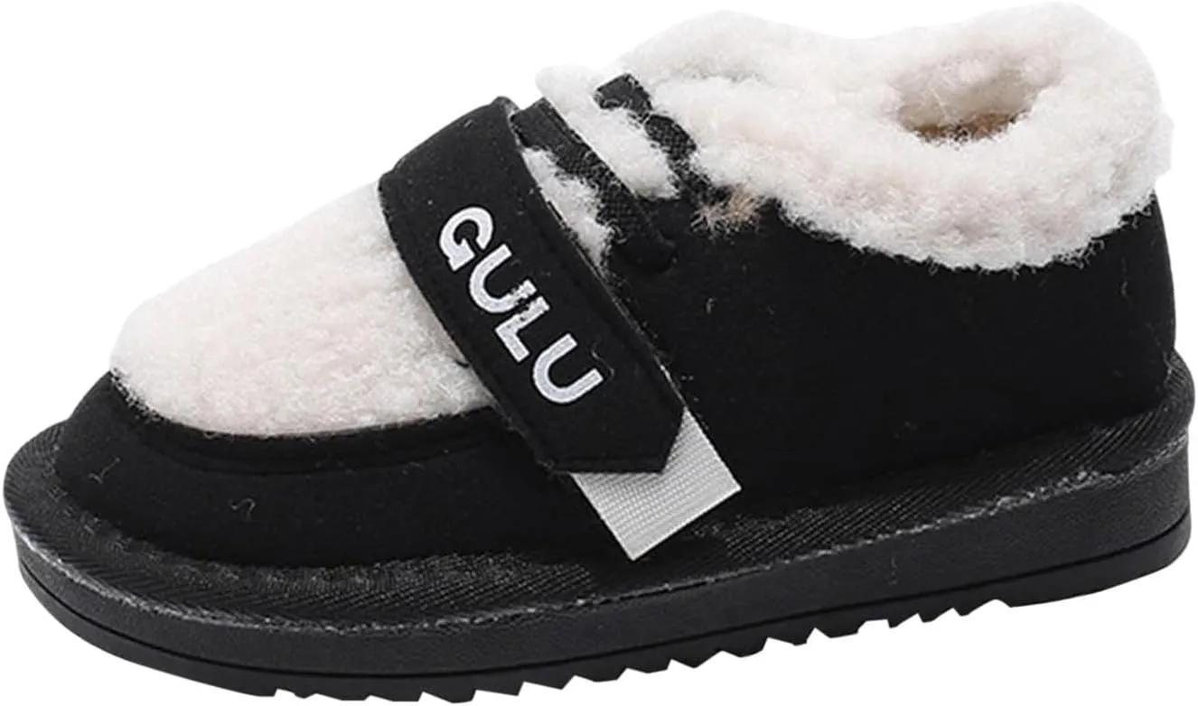 Boys Girls Winter Boots Toddler Snow Boots Kids Warm Fur Lined Boot Kids Ankle Boots Non-Slip Plush Thermal Booties