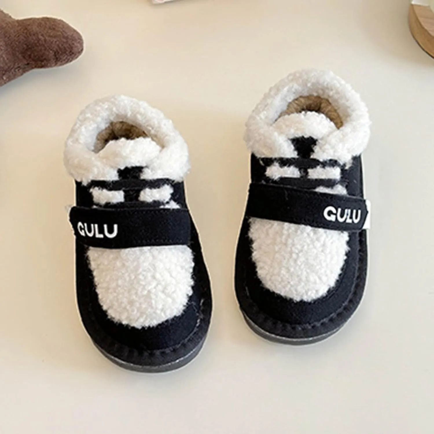 Boys Girls Winter Boots Toddler Snow Boots Kids Warm Fur Lined Boot Kids Ankle Boots Non-Slip Plush Thermal Booties
