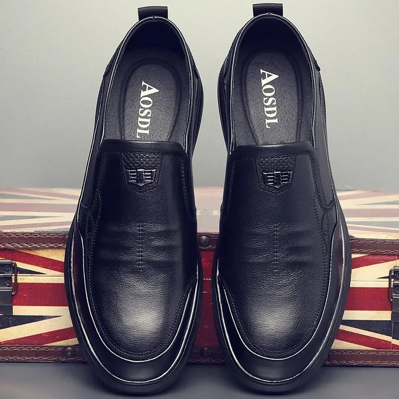 Breathable Men's Oxford Dress Shoes Business Formal Lace-Up Shoes with Cushioned Insole & Shock Absorbing Midsole
