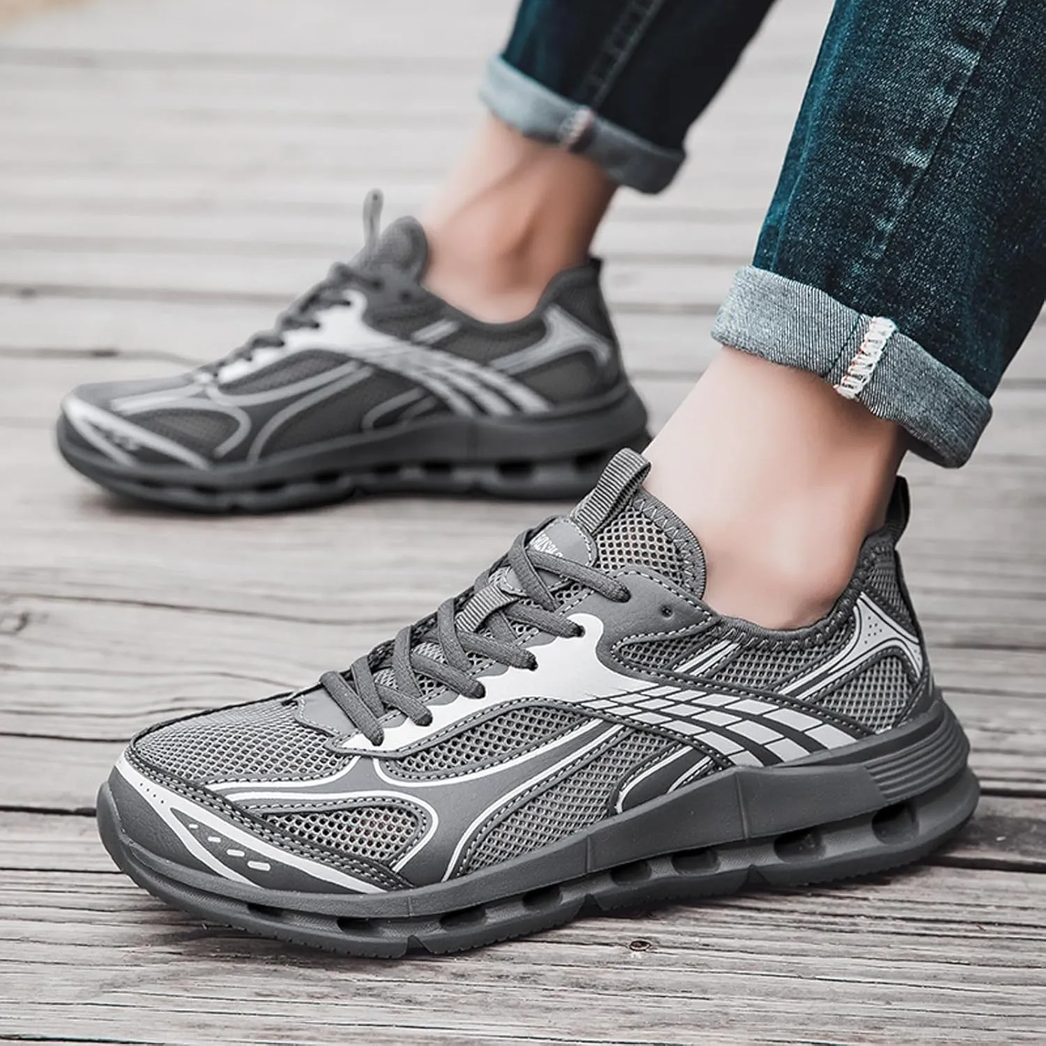 Breathable Walking Shoes for Men Comfortable Breathable Lightweight Tennis Shoe Men's Comfortable Canvas Shoes