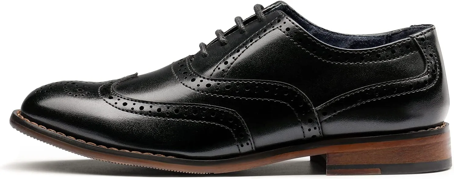 Bruno Marc Boy's Prince-K2 Classic Oxfords Wingtip Dress Shoes