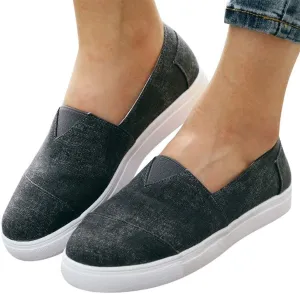 Canvas Sneakers Women Slip on Gibobby Women's Slip On Loafers Hollow-Out Round Toe Flat Fashion Sneakers