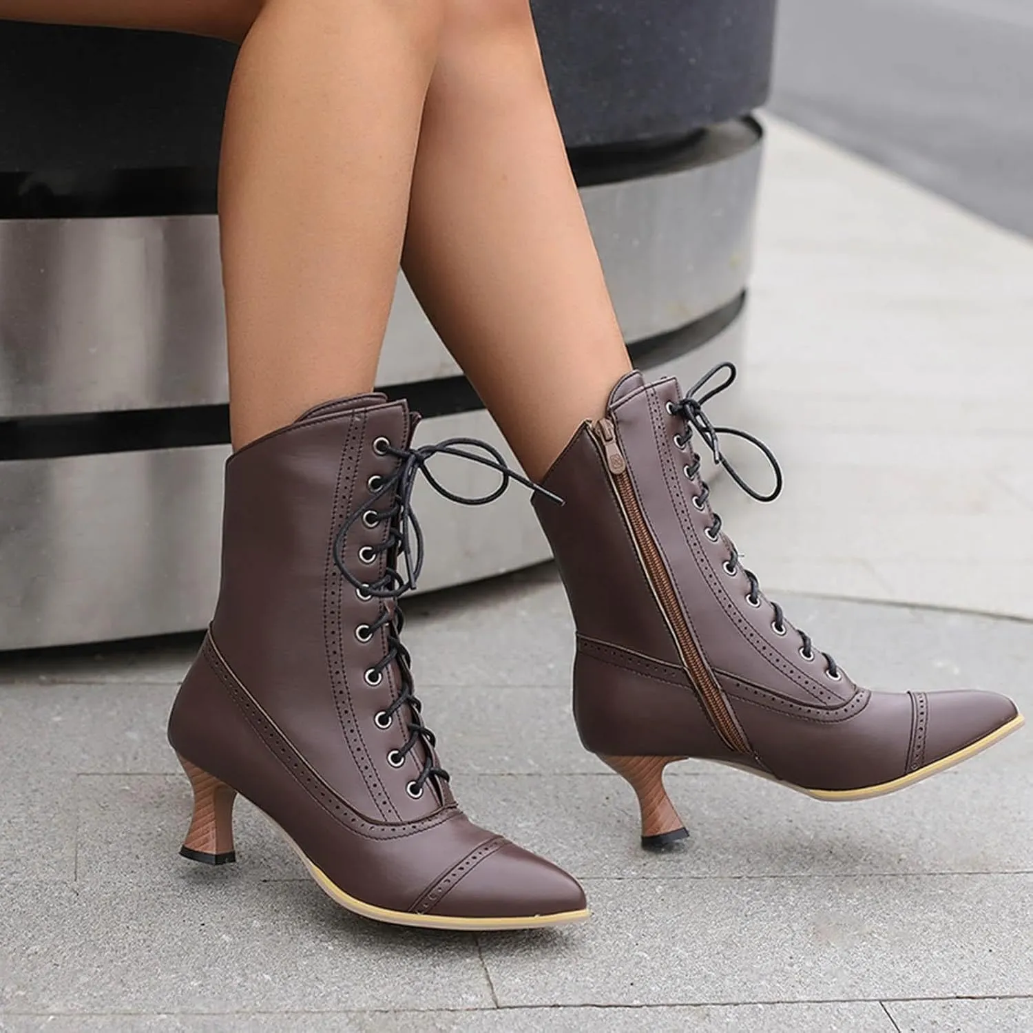 Chelsea Boots Women Low Heel Settle Heel Boots for Women Ankle Booties Sexy Leather Side Zipper Boots Fall Dressy Ankle Keen