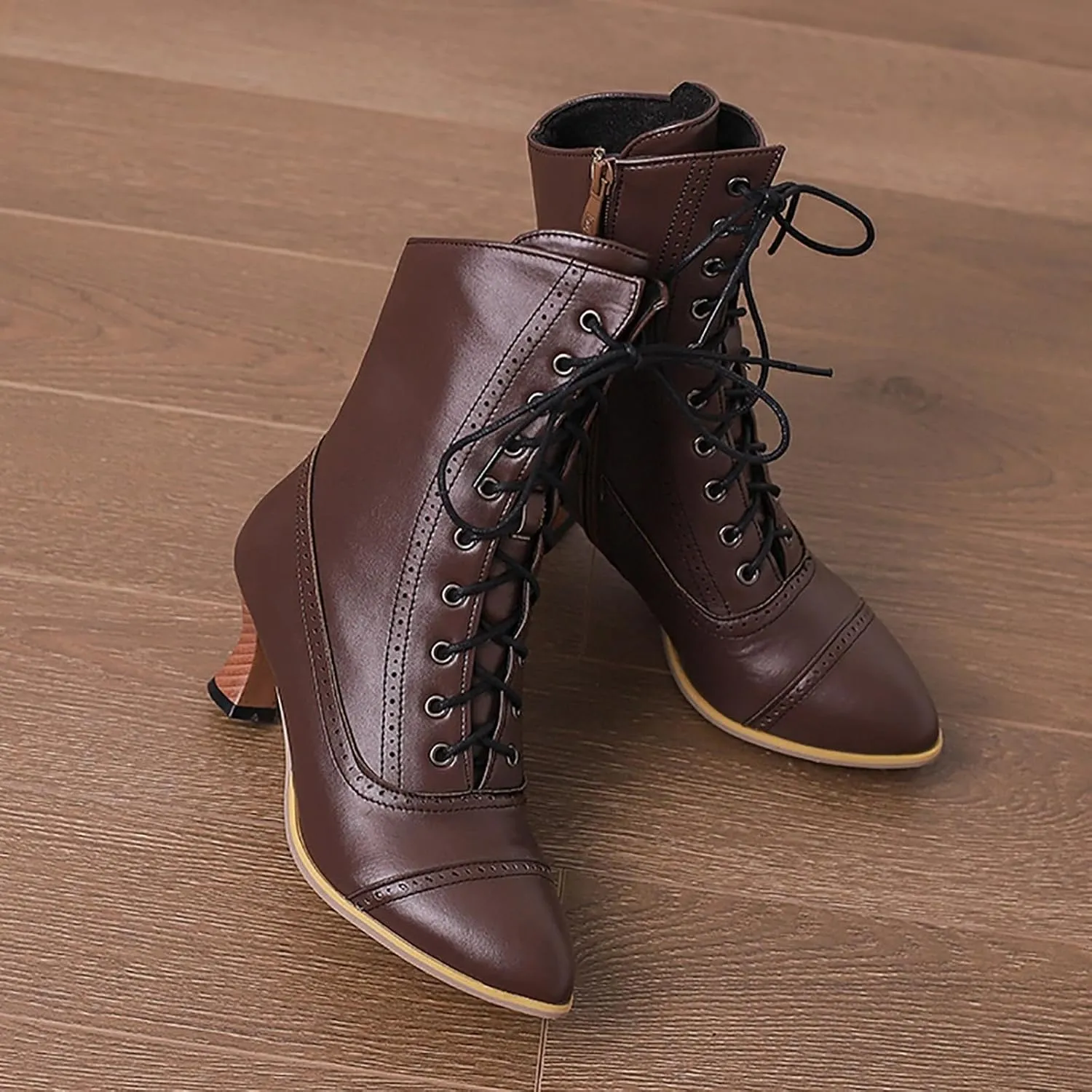 Chelsea Boots Women Low Heel Settle Heel Boots for Women Ankle Booties Sexy Leather Side Zipper Boots Fall Dressy Ankle Keen