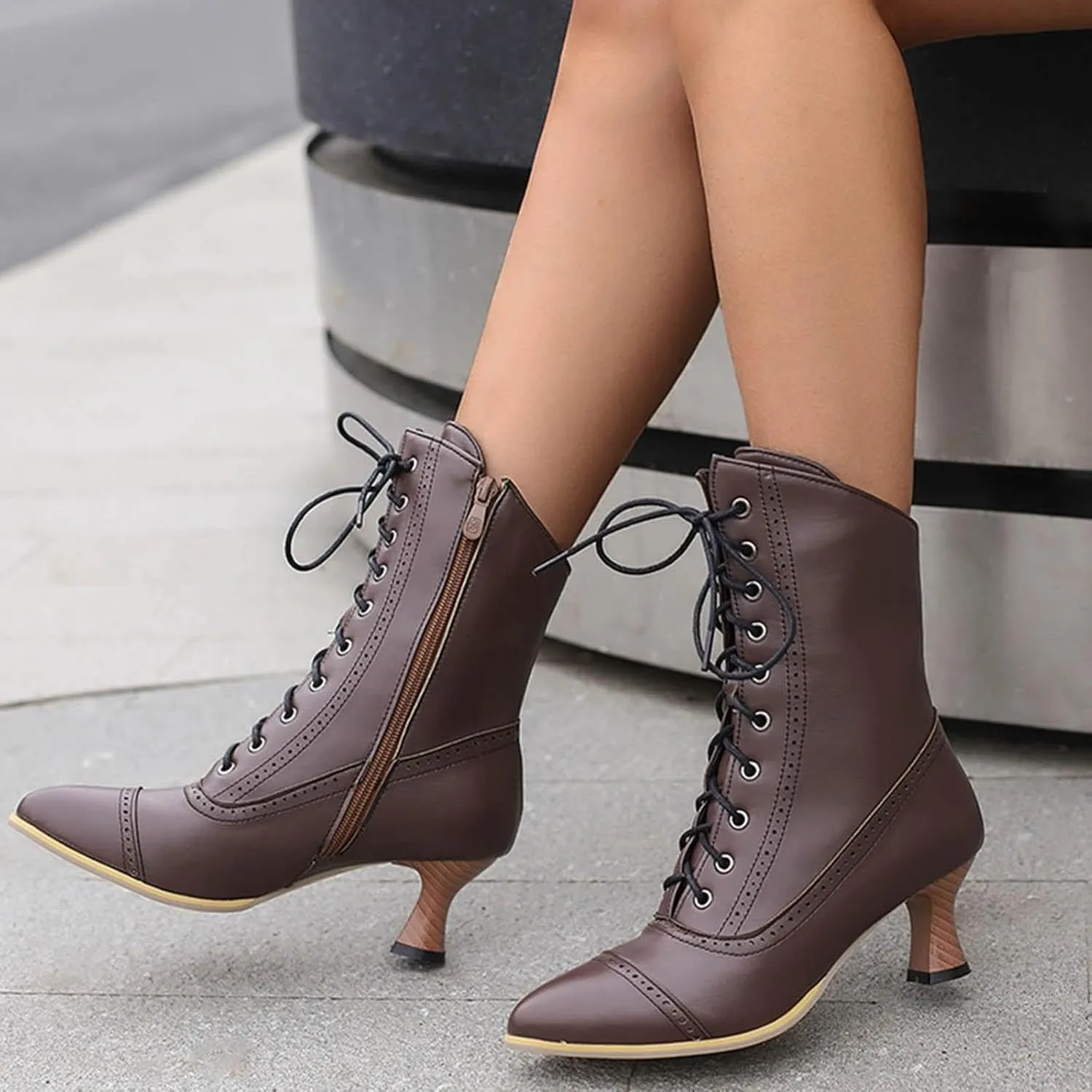 Chelsea Boots Women Low Heel Settle Heel Boots for Women Ankle Booties Sexy Leather Side Zipper Boots Fall Dressy Ankle Keen