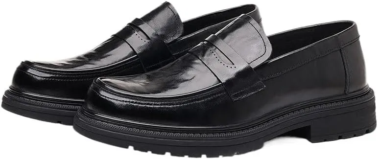 Chic Men's Oxford Dress Shoes in Genuine Leather with Cap Toe Design and Sleek Finish