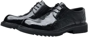 Classic Brogue Derby Shoes for Men Cushioned Arch Support Job Interviews Evening Receptions Breathable Lining