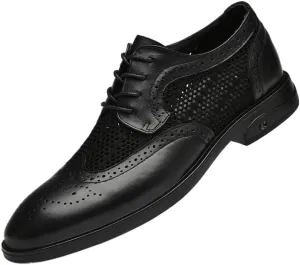 Classic Lace-up Formal Tuxedo Shoes Breathable Hollow Dress Shoes Business Oxfords Formal Brogues Office Shoe