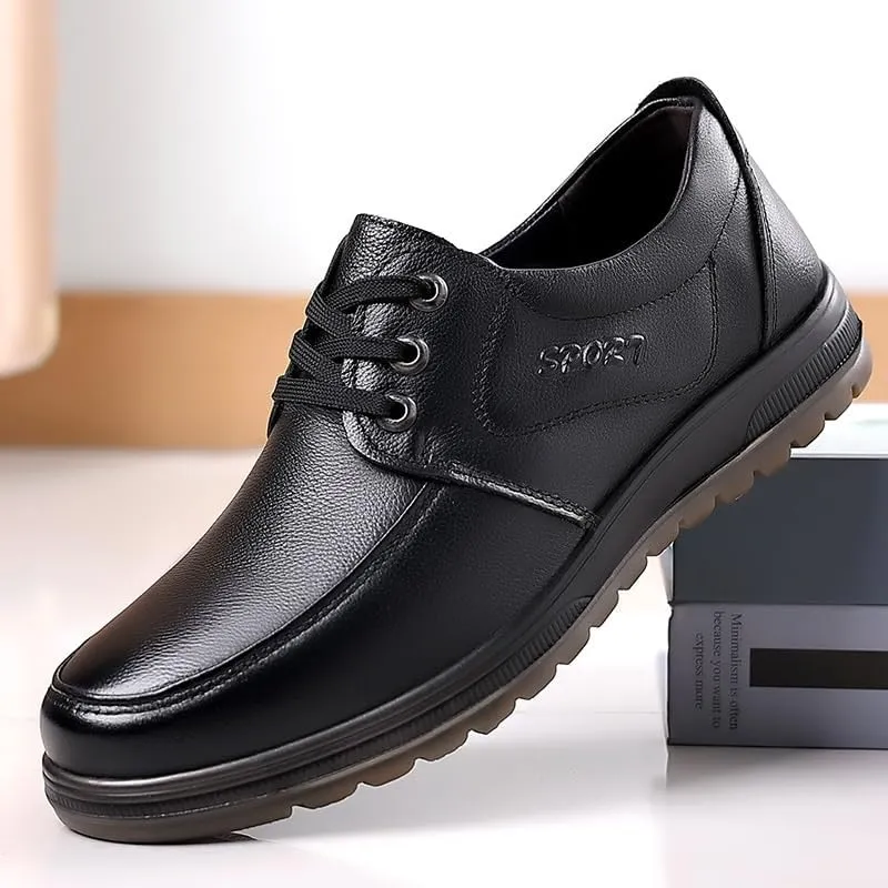 Classic Men's Brogue Derby Shoes with Perforated Accents and Comfortable Cushioned Insole