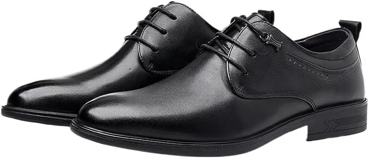 Classic Men's Derby Shoes in Smooth Leather with Round Toe and Comfortable Cushioned Insole