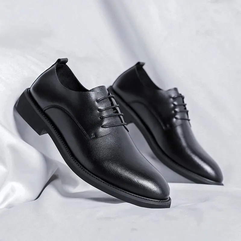 Classic Men's Leather Dress Shoes Men Formal Business Lace Up Wingtip Oxford Shoes