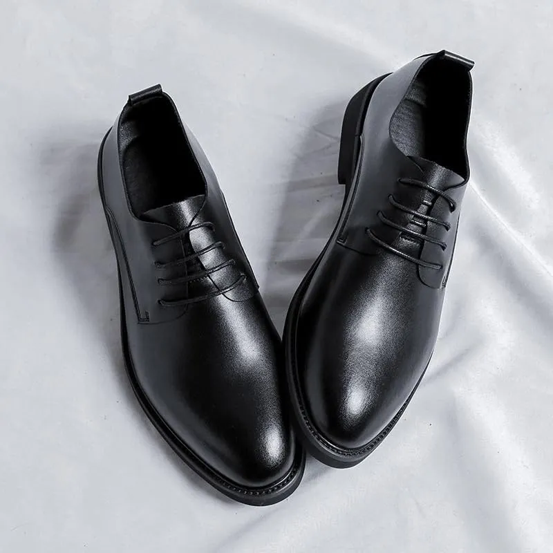 Classic Men's Leather Dress Shoes Men Formal Business Lace Up Wingtip Oxford Shoes
