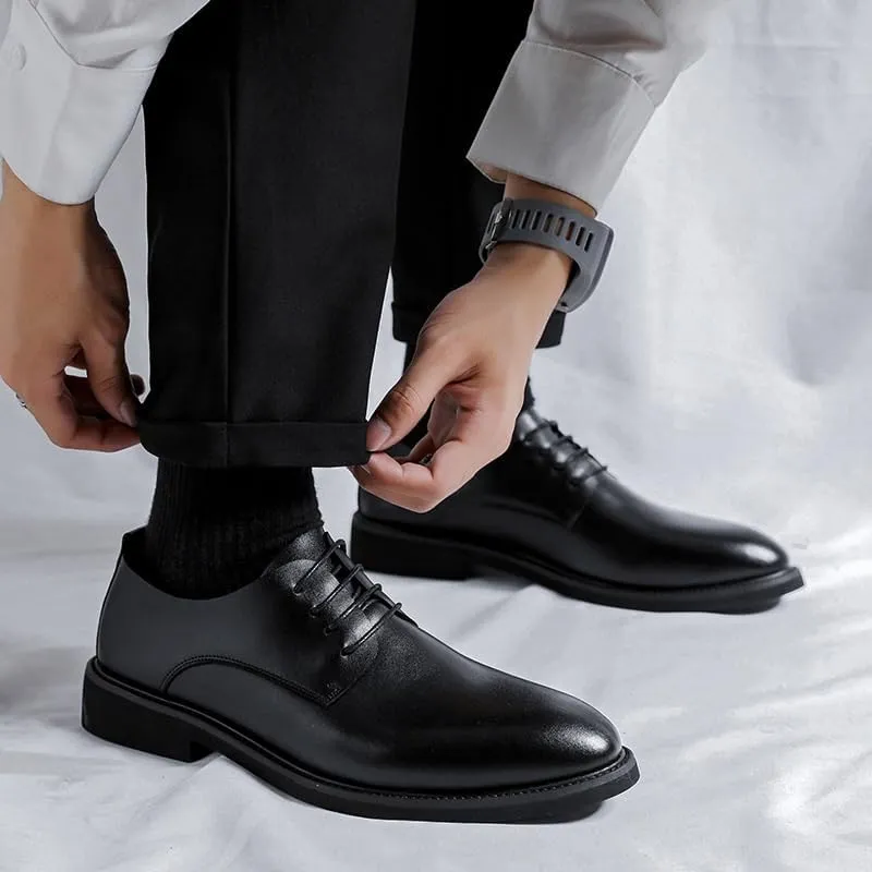 Classic Men's Leather Dress Shoes Men Formal Business Lace Up Wingtip Oxford Shoes