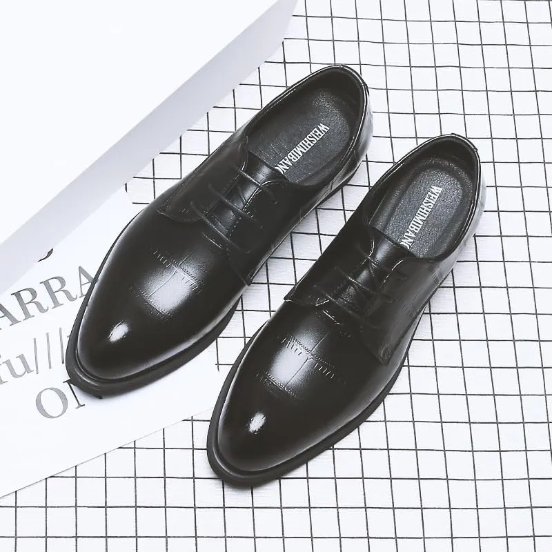 Classic Men's Oxford Dress Shoes Formal Business Leather Lace-Up with Cushioned Insole for Weddings & Office Events(Black, 10 US)