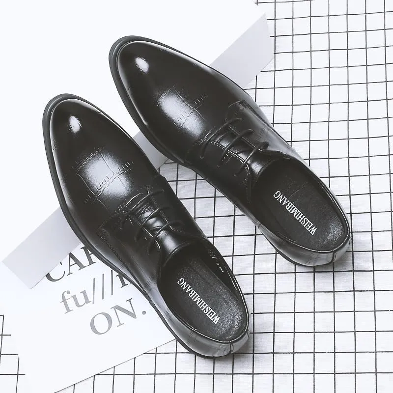 Classic Men's Oxford Dress Shoes Formal Business Leather Lace-Up with Cushioned Insole for Weddings & Office Events(Black, 10 US)