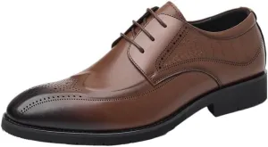 Classic Plain Toe Derby Shoes Men's Business Professional Leather Shoes for Office & Formal Occasions, Aniline Leather Sole