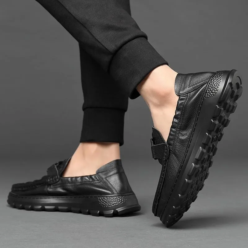 Classic Style Men's Oxford Shoes Genuine Leather Formal Business Dress Shoes Slip-Resistant Rubber Sole