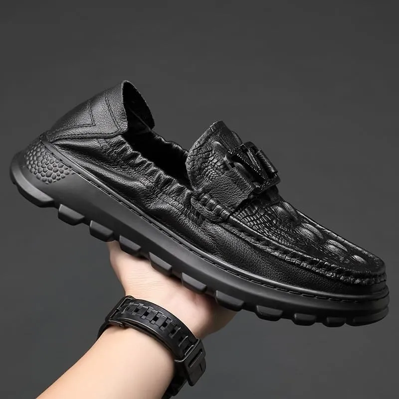 Classic Style Men's Oxford Shoes Genuine Leather Formal Business Dress Shoes Slip-Resistant Rubber Sole