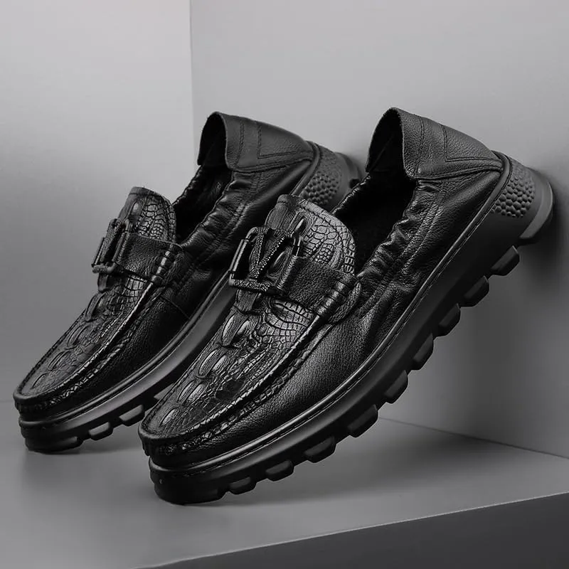 Classic Style Men's Oxford Shoes Genuine Leather Formal Business Dress Shoes Slip-Resistant Rubber Sole