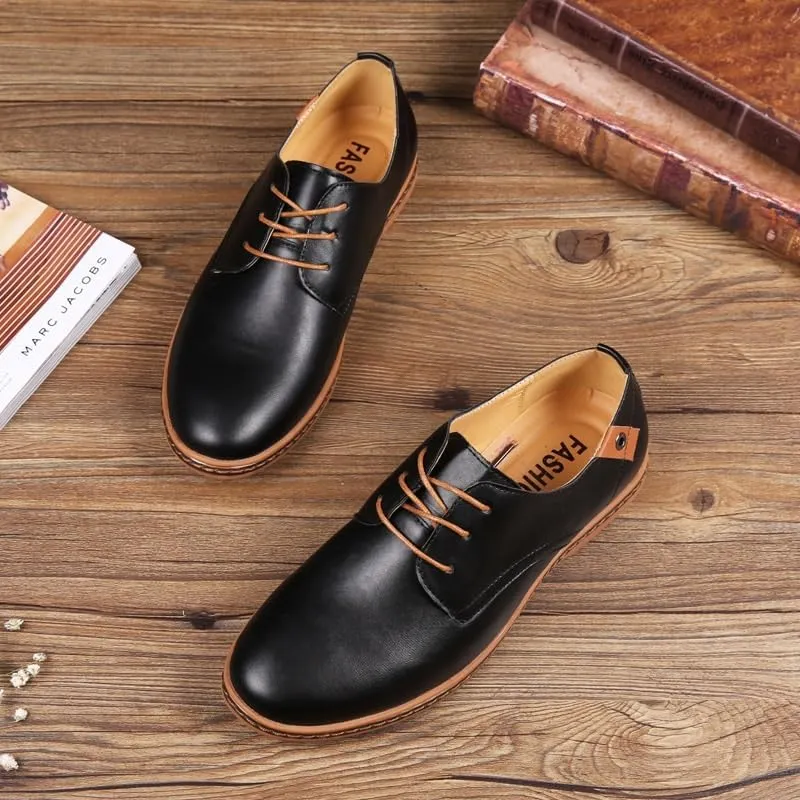 Classic Wingtip Brogue Shoes in Polished Leather with Cushioned Arch Support, Perfect for Long Hours Standing in Office