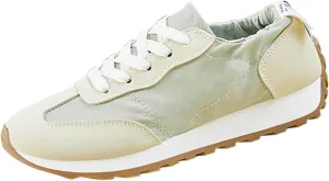 Comfy Shoes for Women, Lace Up Thick Platform Non Slip Sneakers Lightweight Breathable Walking Running Sneakers