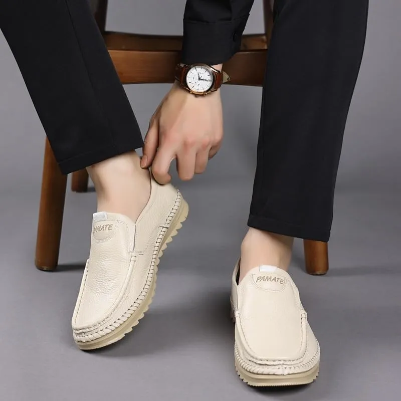 Contemporary Cap-Toe Oxford Dress Shoes for Men - Lightweight Flexible Design with Oil-Resistant Rubber Sole