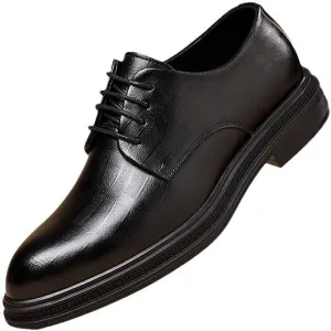 Contemporary Men's Brogue Derby Shoes Formal Wedding Events Full-Grain Leather with Flexible Rubber Outsole (Black, 10 US)