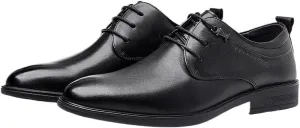Contemporary Plain Toe Dress Shoes Genuine Leather Construction Wedding Receptions Job Fairs Cushioned Orthotic Support