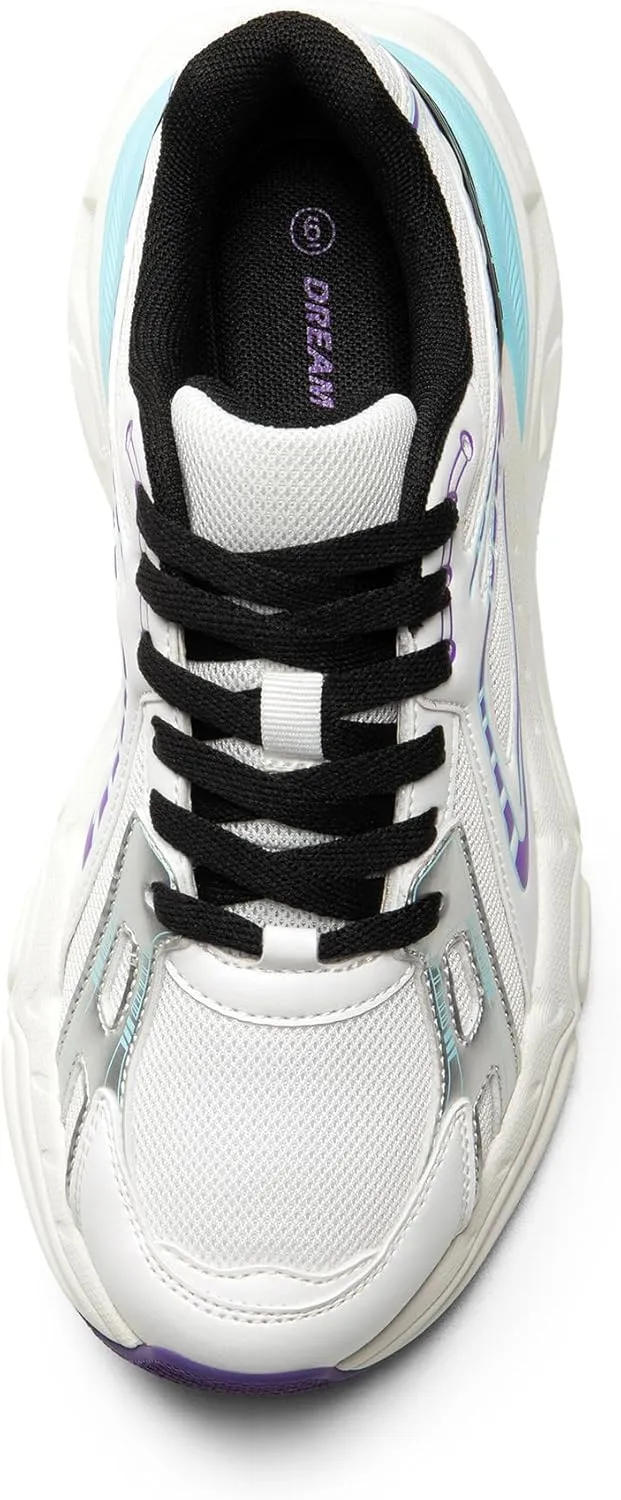 DREAM PAIRS Women's Platform Chunky Liv Fashion Sneakers Walking Lace-Up Comfortable Y2K-Style Sneakers Workout Sport Work Casual Tennis Shoes