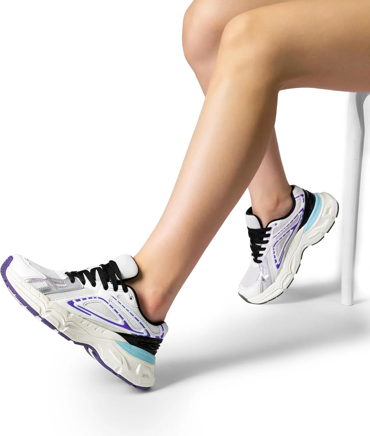 DREAM PAIRS Women's Platform Chunky Liv Fashion Sneakers Walking Lace-Up Comfortable Y2K-Style Sneakers Workout Sport Work Casual Tennis Shoes