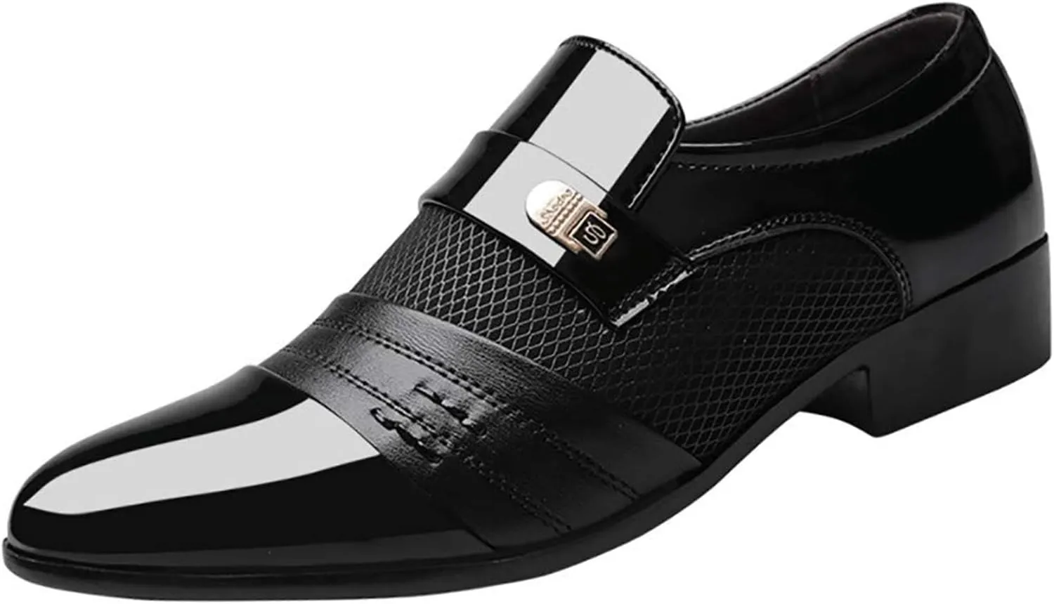 Dress Shoes for Men Pointed-Toe Slip On Lightweight Suit Oxfords Shoes Classic Casual Business Wedding Formal Shoes