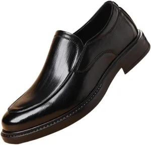 Durable Men’s Business Formal Oxford Shoes for Corporate Dress Code, Full-Grain Leather Dress Shoes with Arch Support Cushioning