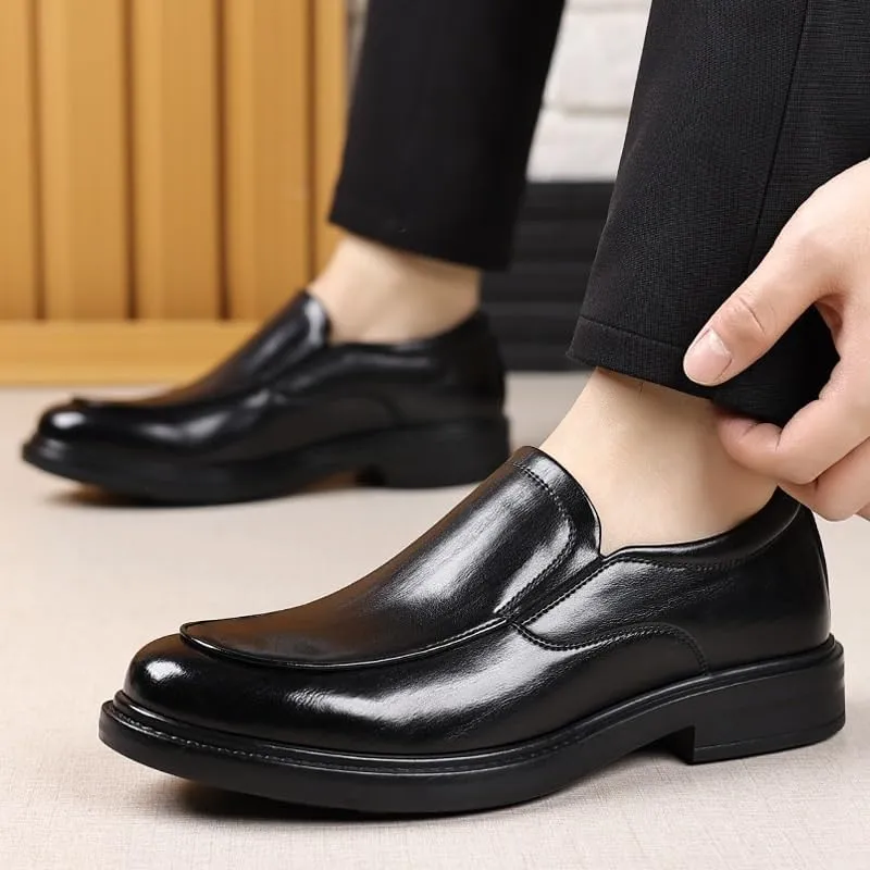 Durable Men’s Business Formal Oxford Shoes for Corporate Dress Code, Full-Grain Leather Dress Shoes with Arch Support Cushioning