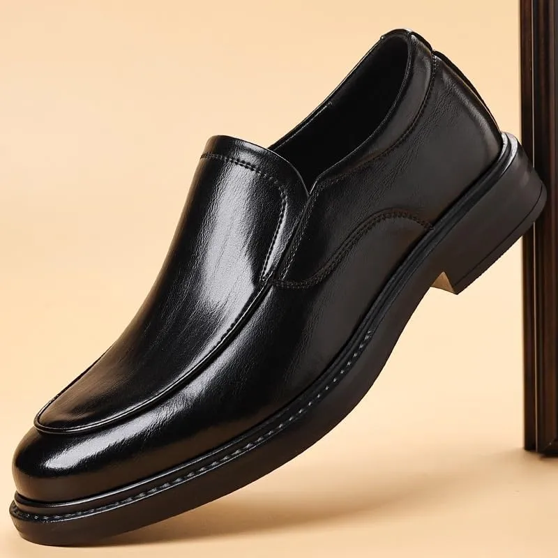 Durable Men’s Business Formal Oxford Shoes for Corporate Dress Code, Full-Grain Leather Dress Shoes with Arch Support Cushioning