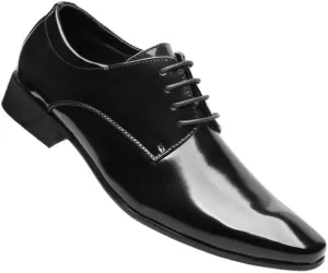 Elegant Derby Leather Dress Shoes for Men - Office Formal Occasions with Textile Lining & Flexible Rubber Outsole Construction