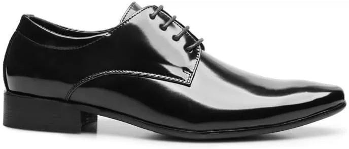 Elegant Derby Leather Dress Shoes for Men - Office Formal Occasions with Textile Lining & Flexible Rubber Outsole Construction