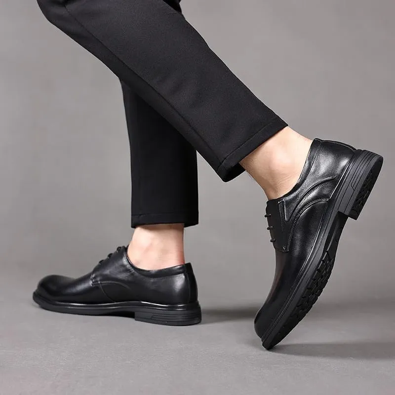Elegant Medallion Toe Derby Shoes Cushioned Orthotic Support Office Presentations Black Tie Events Durable Construction