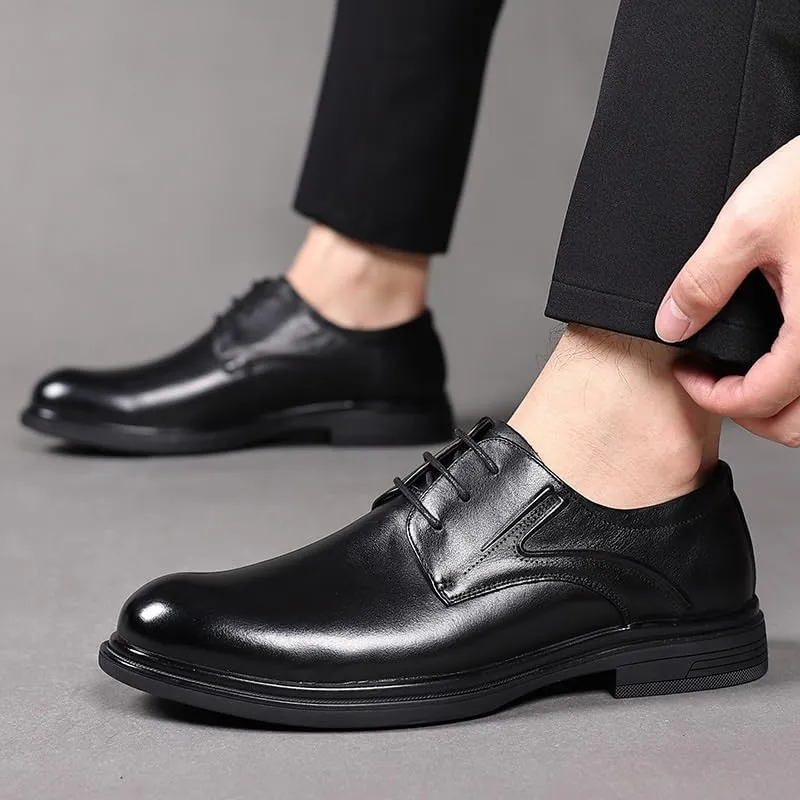 Elegant Medallion Toe Derby Shoes Cushioned Orthotic Support Office Presentations Black Tie Events Durable Construction