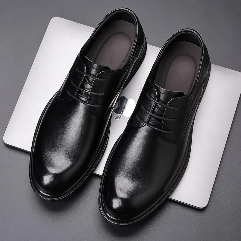 Elegant Medallion Toe Derby Shoes Cushioned Orthotic Support Office Presentations Black Tie Events Durable Construction