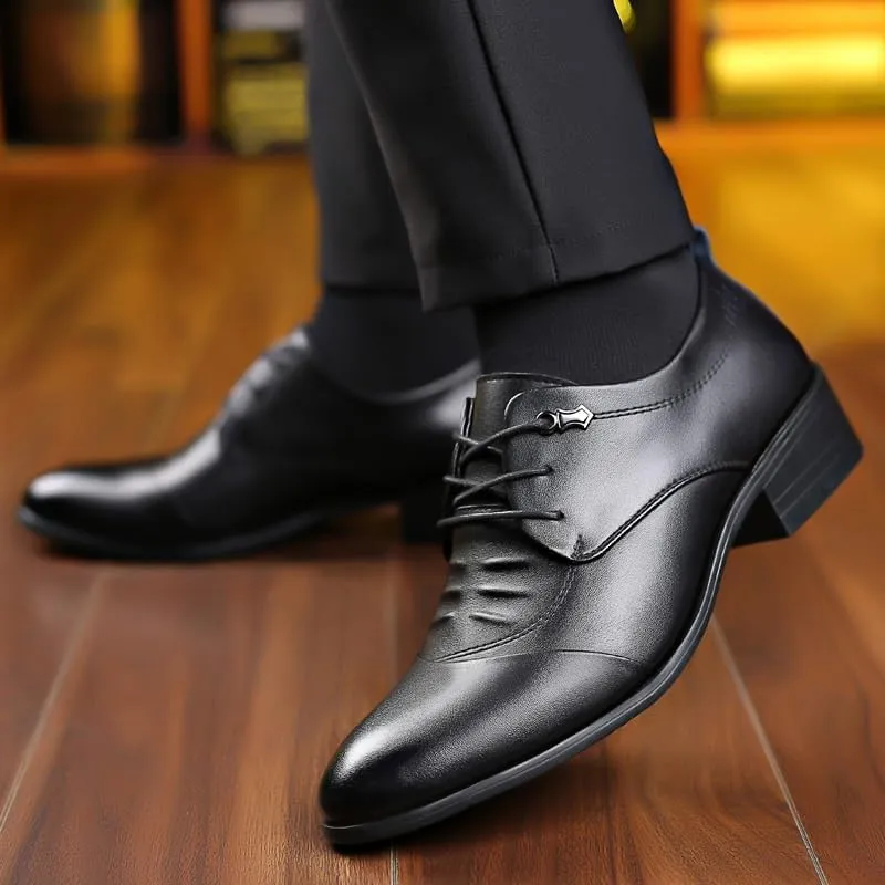 Elegant Men's Cap Toe Oxford Shoes Professional Business Attire Genuine Leather with Breathable Lining