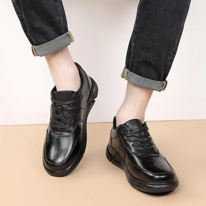Elegant Men's Derby Dress Shoes in Smooth Leather with Round Toe and Versatile Style