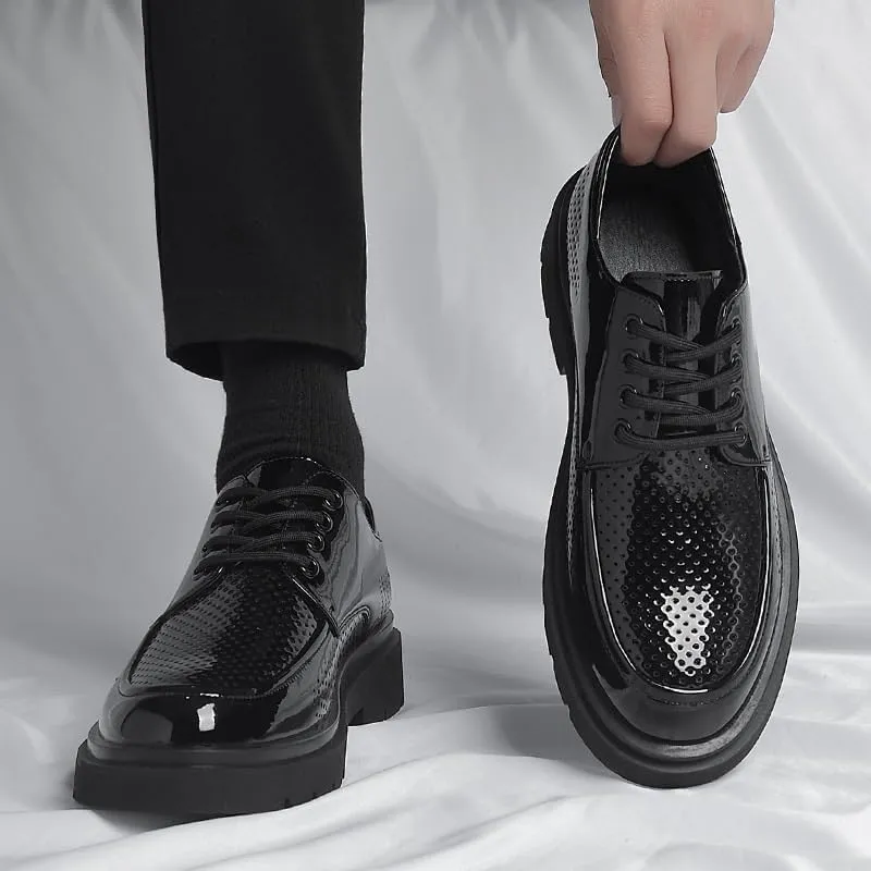 Elegant Men’s Dress Oxford Shoes for Formal Business Meetings, Cushioned Leather Office Shoes with Flexible Sole for Professional Attire