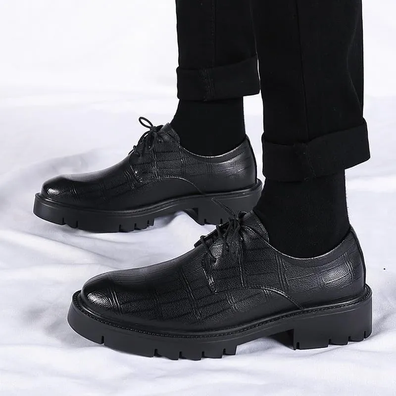 Elegant Men’s Leather Oxford Shoes for Business Formal Occasions, Classic Lace-Up Dress Shoes Comfortable for Office Wedding Ceremonial Events