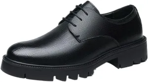 Elegant Men’s Leather Oxford Shoes for Business Formal Occasions, Classic Lace-Up Dress Shoes Comfortable for Office Wedding Ceremonial Events