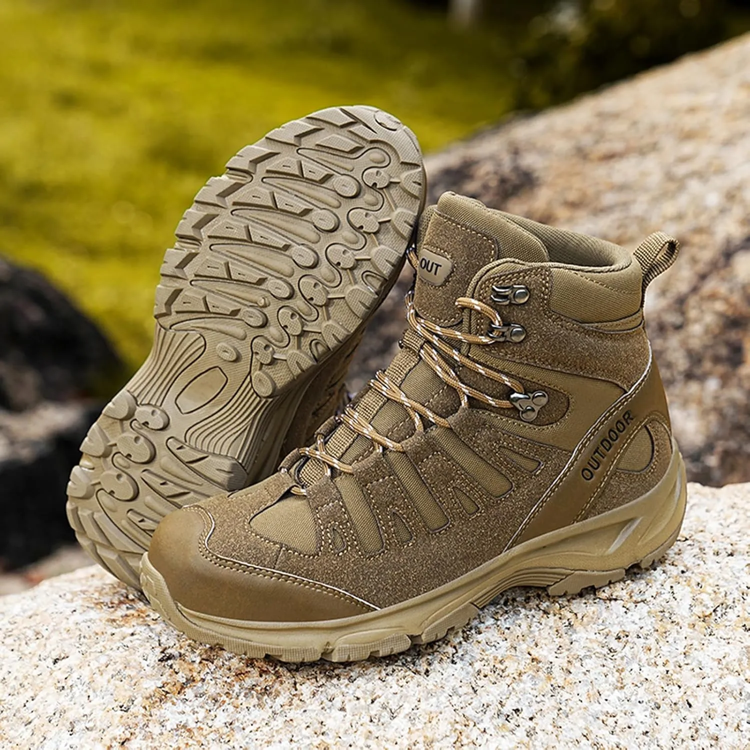 Eliogn Men's Training Boots Hiking Shoes Military Tactical Combat Outdoor Jungle Work Boots